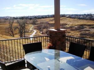 Rear Patio overlooking natural space, Tresana at Highlands Ranch